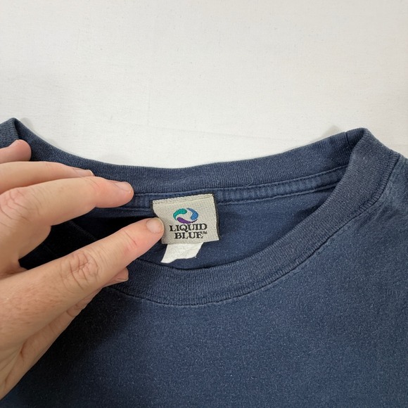 Liquid Blue Pink Floyd Dark Side of the Moon Graphic T-Shirt Blue Mens 3XL - Picture 7 of 9